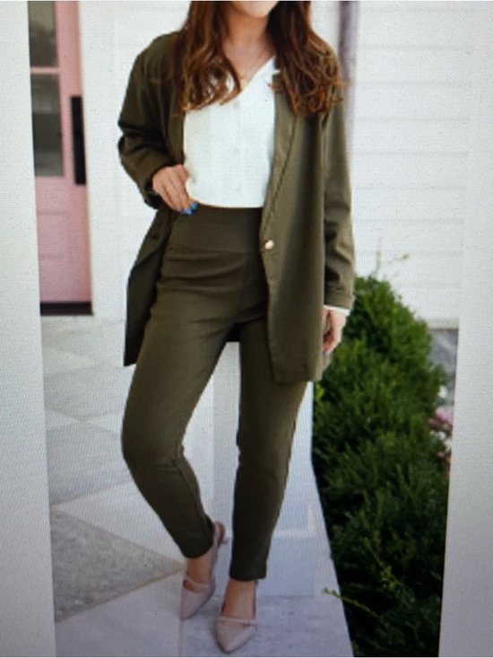 Dear Scarlett Pants - Dear Scarlett Stretch Ankle Pants in Olive Green